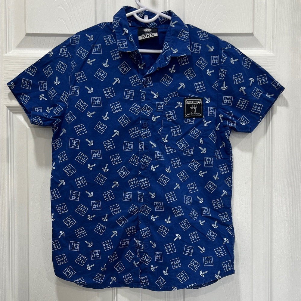 Chin Up Apparel Blue Minecraft kids Shirt